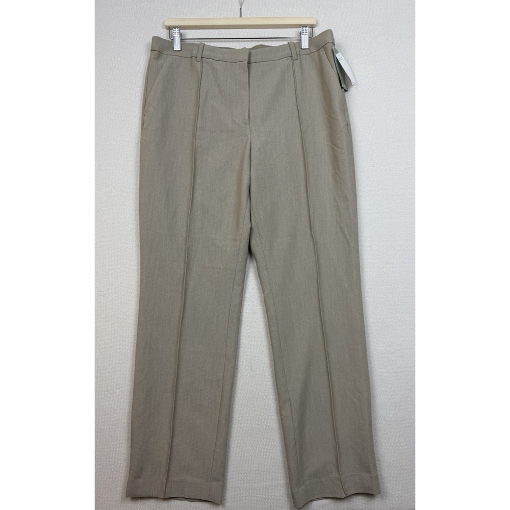 NWT H&M Women's‎ Beige Dress Pants High Waist Classic Office 14 Straight Leg
